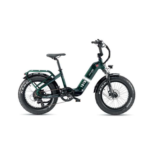 Bicicletă electrică Garelli E-BIKE CICLONE Scout Edition Verde Inglese — fat e-bike compact, motor Bafang 50 Nm, baterie 615Wh