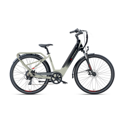 Bicicletă electrică de oraș Armony Matera Evo Gri Negru, Shimano 7v, autonomie 80 km, motor Bafang 45 Nm, 615Wh, greutate 21 kg