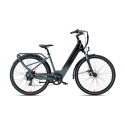 Bicicletă electrică de oraș Armony Matera Negru Albastru, Shimano 7v, autonomie 80 km, motor Bafang 250W, 576Wh, greutate 25 kg