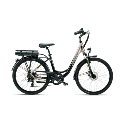 Bicicletă electrică de oraș Armony Firenze Advance Negru Argintiu, Shimano 7v, autonomie 70 km, motor Bafang 250W, 461Wh, 24 kg