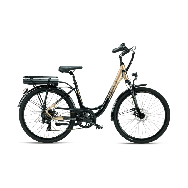 Bicicletă electrică de oraș Armony Firenze Advance Negru Argintiu, Shimano 7v, autonomie 70 km, motor Bafang 250W, 461Wh, 24 kg