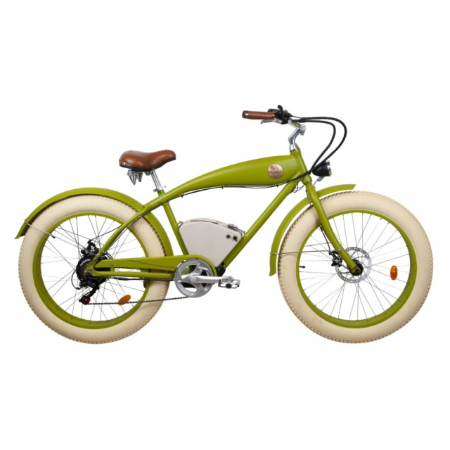 Bicicletă electrică beach cruiser Rayvolt Beachin Laguna Blue, motor 50 Nm, baterie la alegere 360/540Wh, greutate 29-33 kg