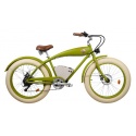 Bicicletă electrică beach cruiser Rayvolt Beachin Vintage Green, motor 50 Nm, baterie la alegere 360/540Wh, greutate 29-33 kg