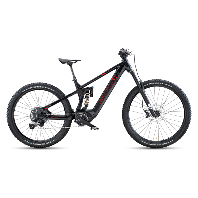 Bicicletă electrică Garelli AUDAX AM1 — e-MTB Full Suspended, motor Polini 90 Nm, 720Wh, greutate 26,3 kg